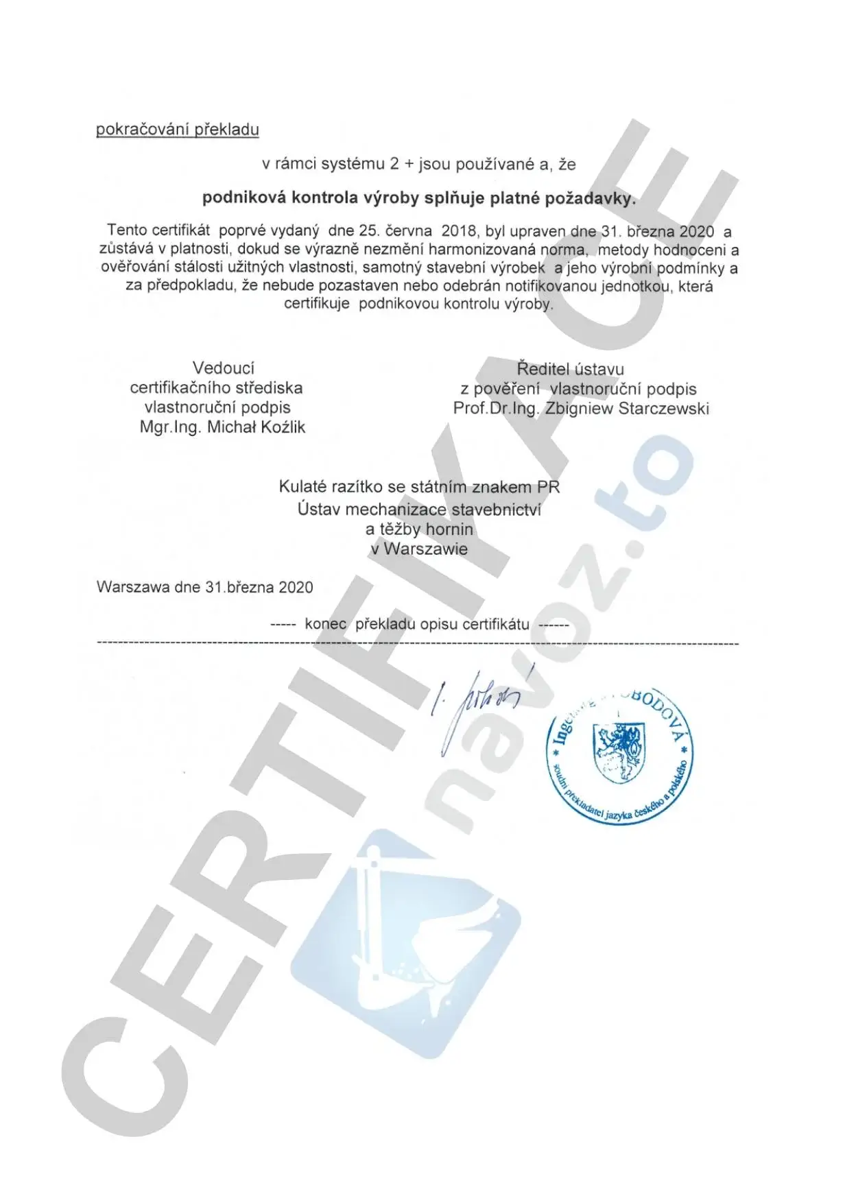 Certifikát 6
